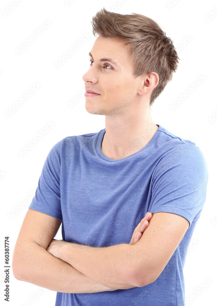 Handsome young man isolated on white Handsome young man isolated on white