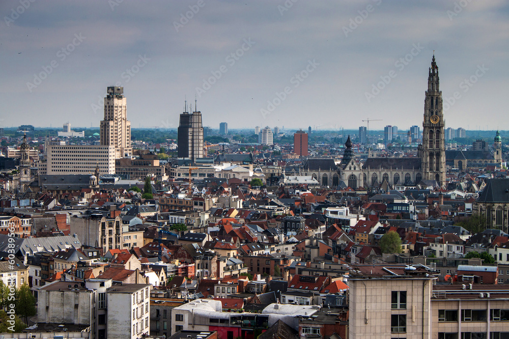 Obraz premium Aerial view of Antwerp, Belgium.