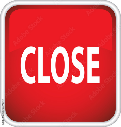 Красный векторный знак с надписью CLOSE
