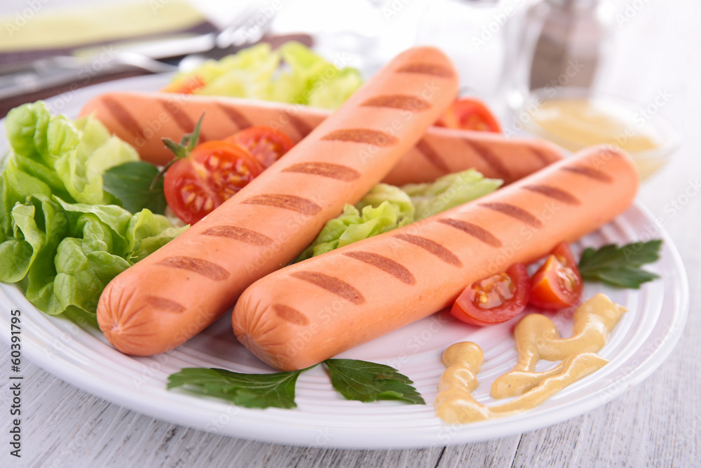 sausage and salad sausage and salad