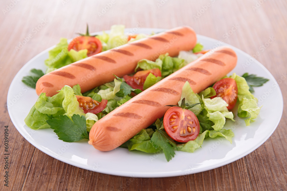 sausage and salad sausage and salad