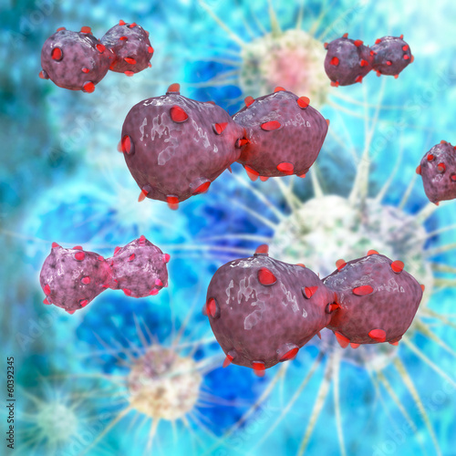 Lung cancer cells - 3d Rendering