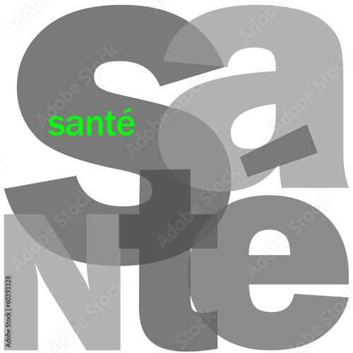 Mosaïque de Lettres "SANTE" (sports vie médecine exercice poids)