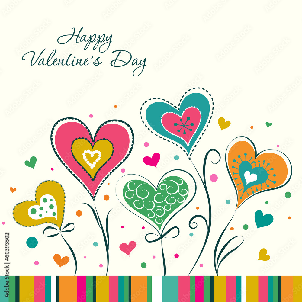 Template Valentine greeting card, vector - obrazy, fototapety, plakaty 