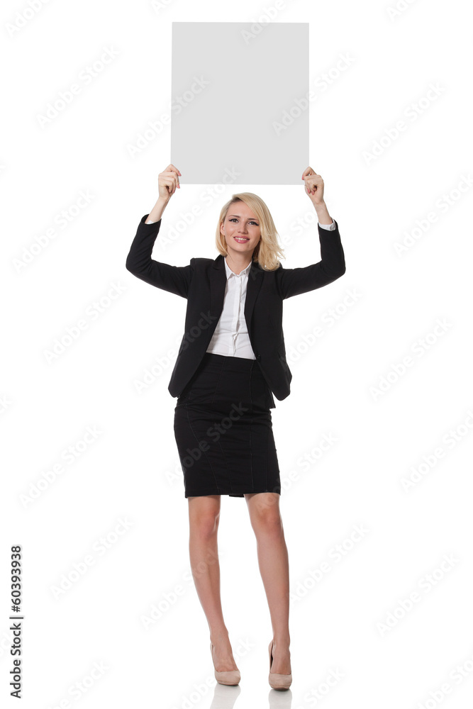 businesswoman with cardboard businesswoman with cardboard