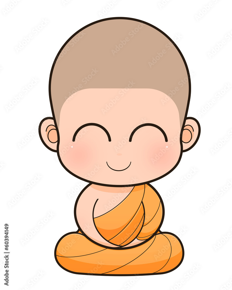 Buddhist Monk cartoon