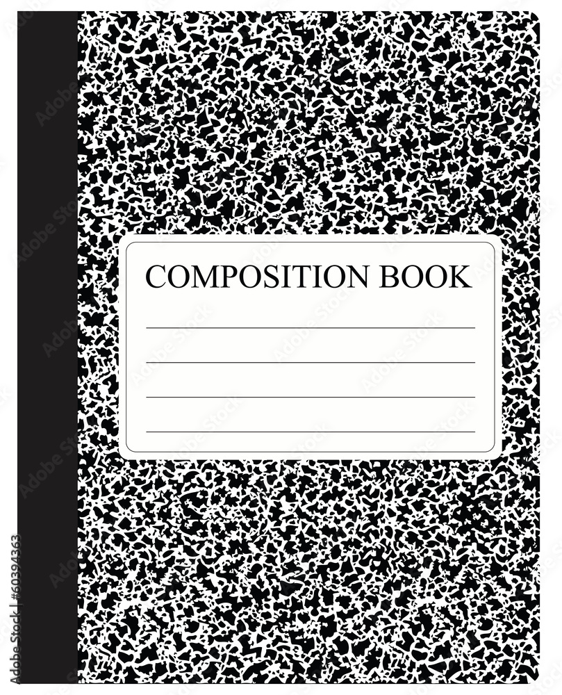 Black Composition Book - obrazy, fototapety, plakaty 