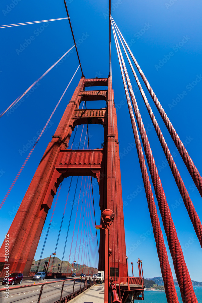 Golden Gate Bridge details in San Francisco California