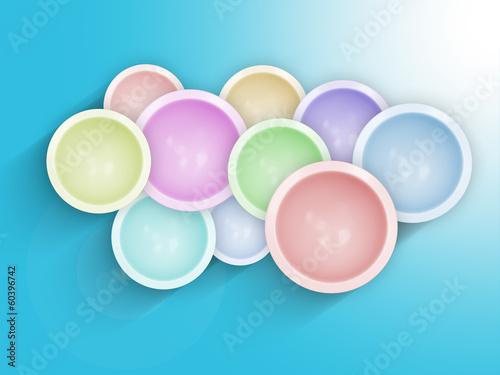 Abstract Colorful Circle Background with Long Shadows Effect