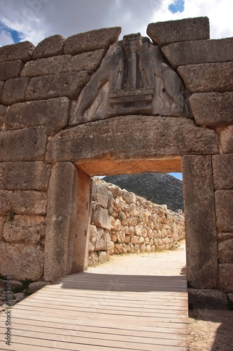 Lion gate in Mykonos, Greece