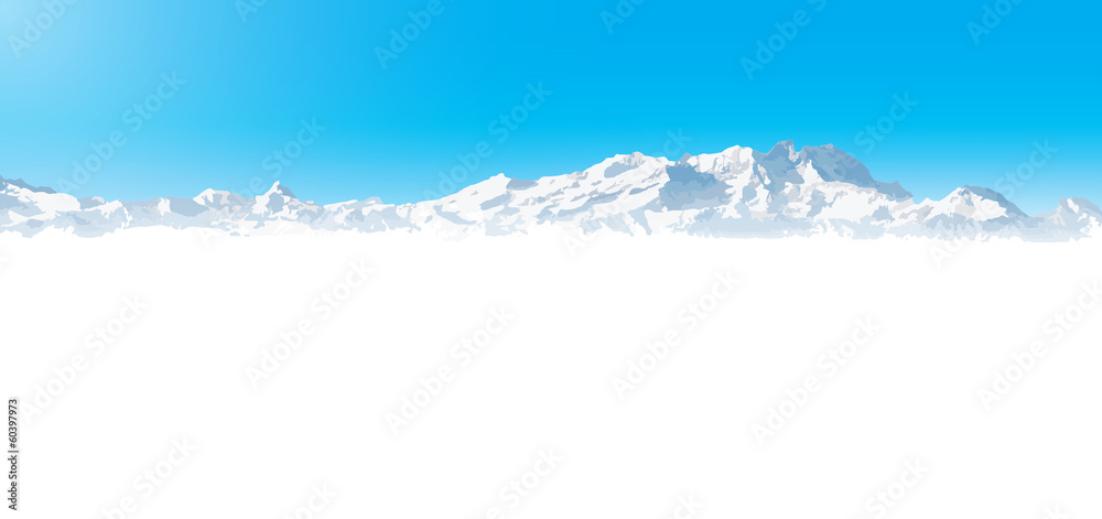 winter mountain landscape with snow