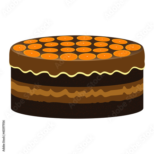 Orange cake with chocolate biscuit