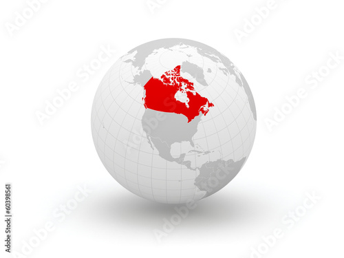 Globe. 3d. Canada.