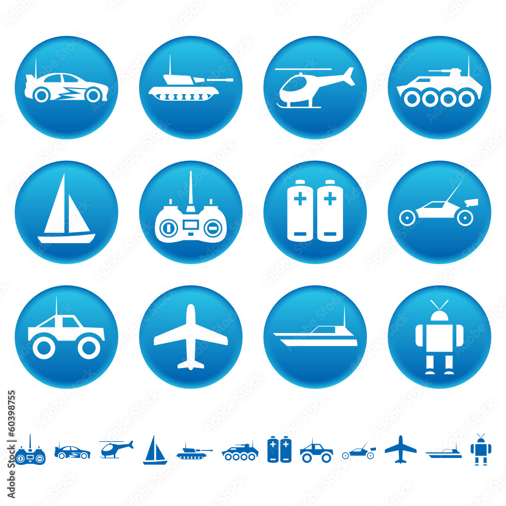 Remote control toys icons