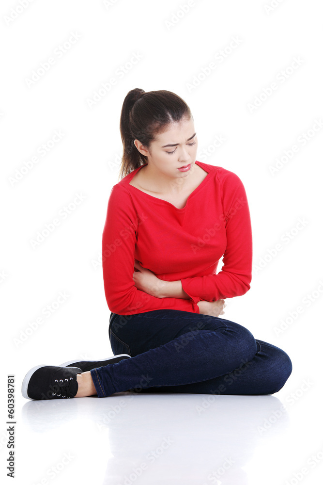 Woman with stomach issues Woman with stomach issues