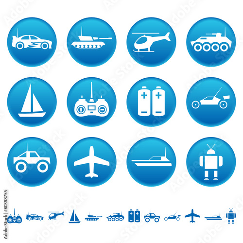 Remote control toys icons