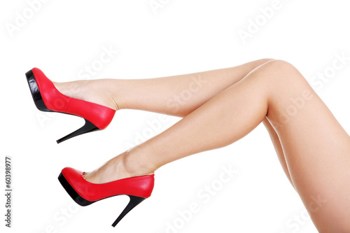 Woman's leg and high heel shoes