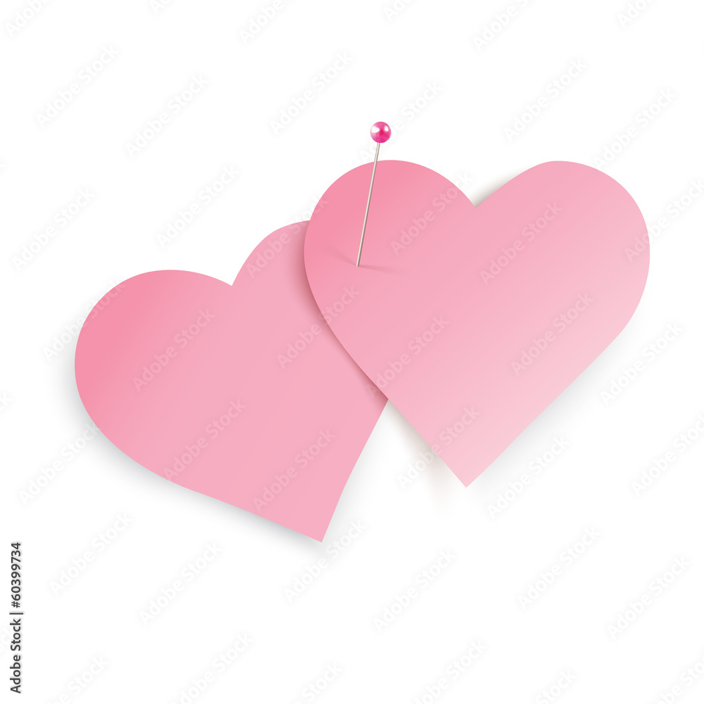 vector pink heart shaped post it note Stock Vector | Adobe Stock