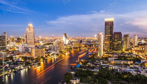 Bangkok city at night photo