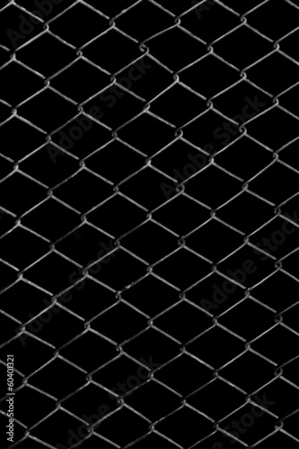 metal grid on a black background