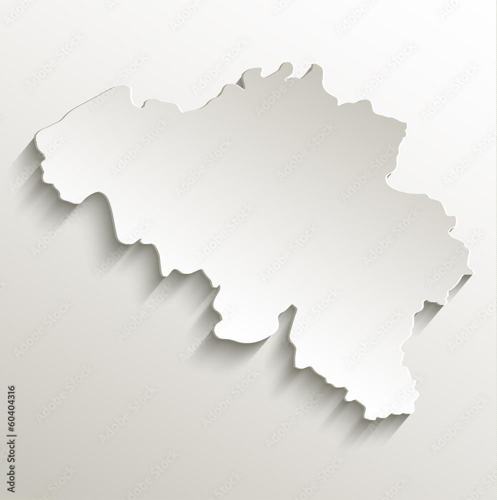 Belgium map card paper 3D natural