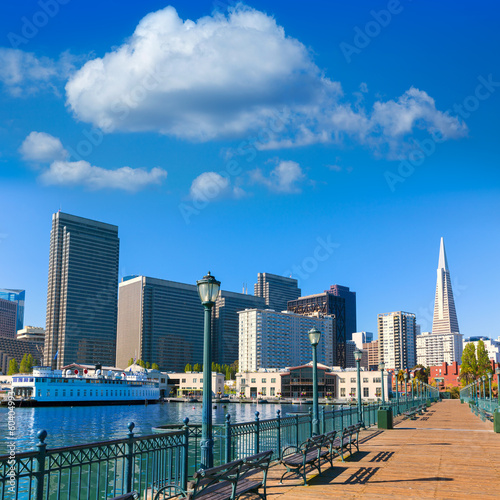 San Francisco downtown from pier 7 California