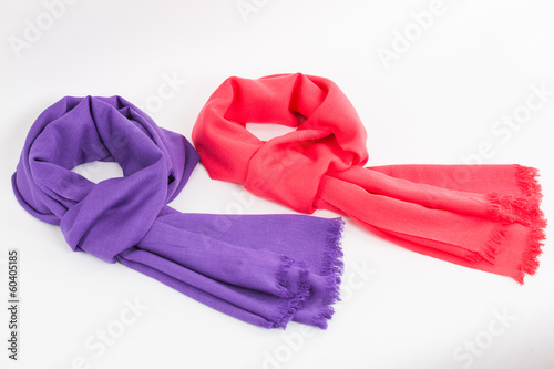 Purple and pink scarves/Purple and pink scarves isolated