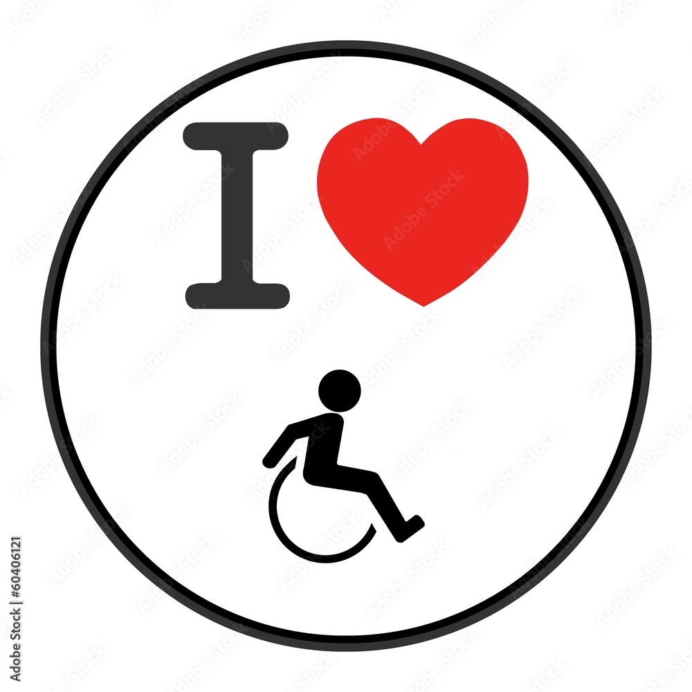 J'aime : Personne handicapée en fauteuil roulant J'aime : Personne handicapée en fauteuil roulant