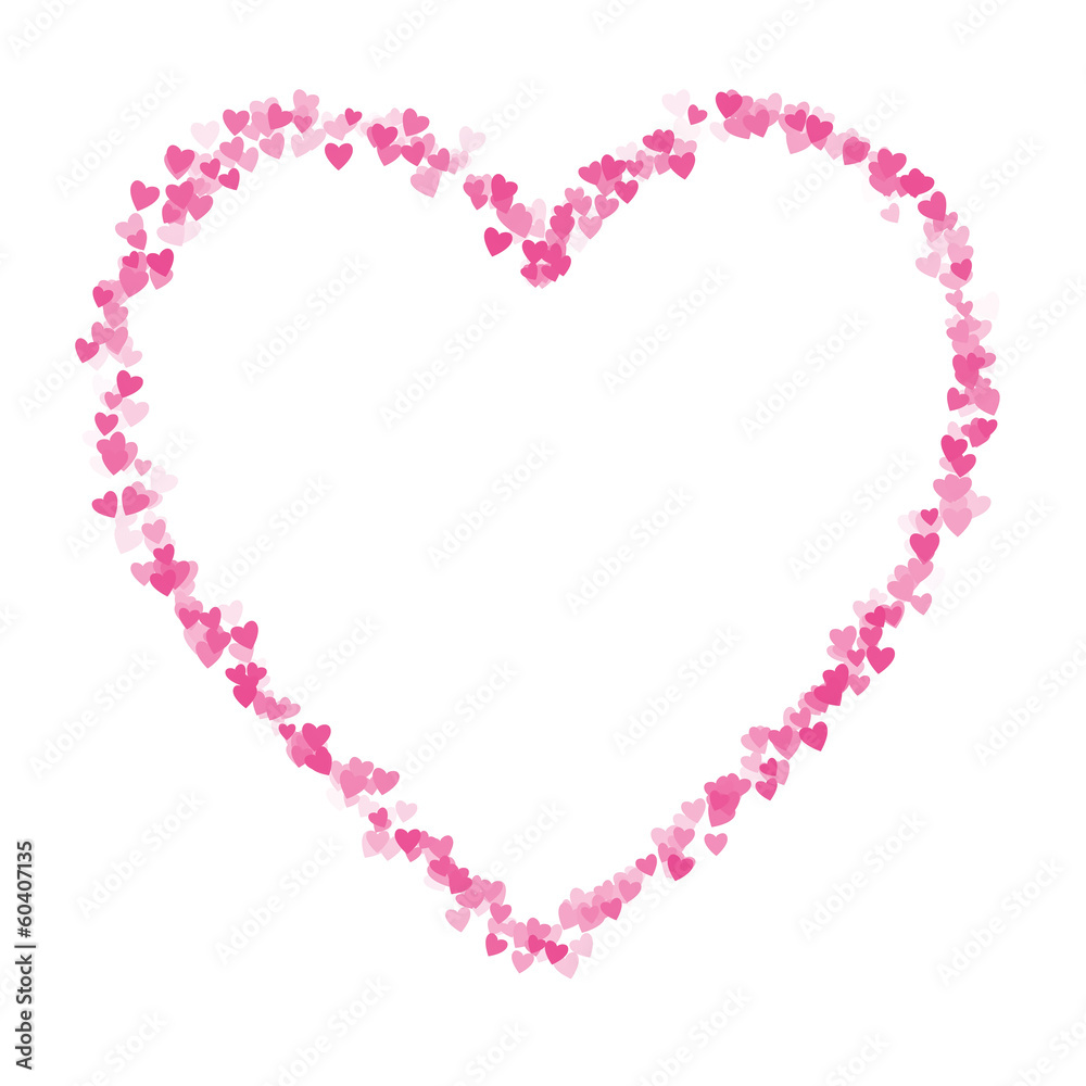 Pink Love Heart Shape Made Up of Hearts Pink Love Heart Shape Made Up of Hearts
