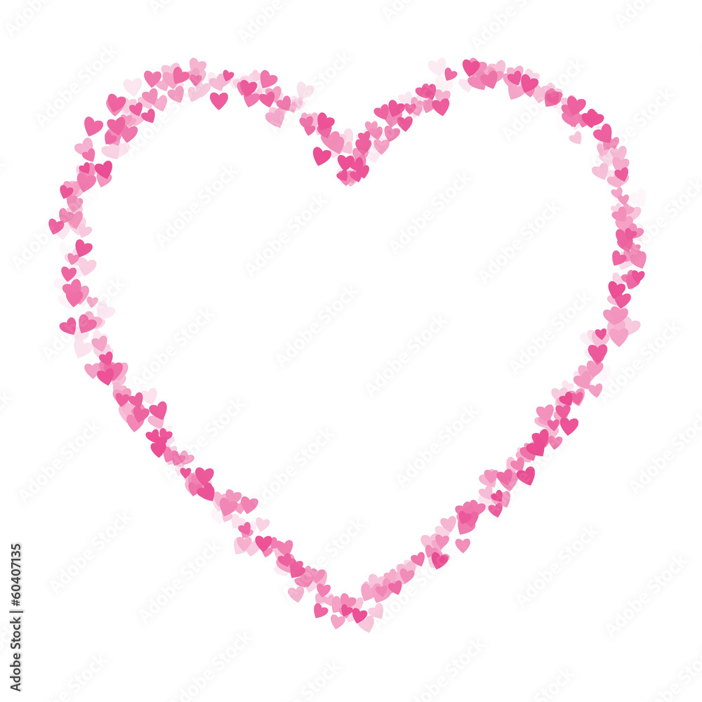 Pink Love Heart Shape Made Up of Hearts