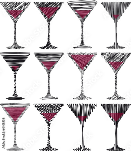 Wine glasses illustration