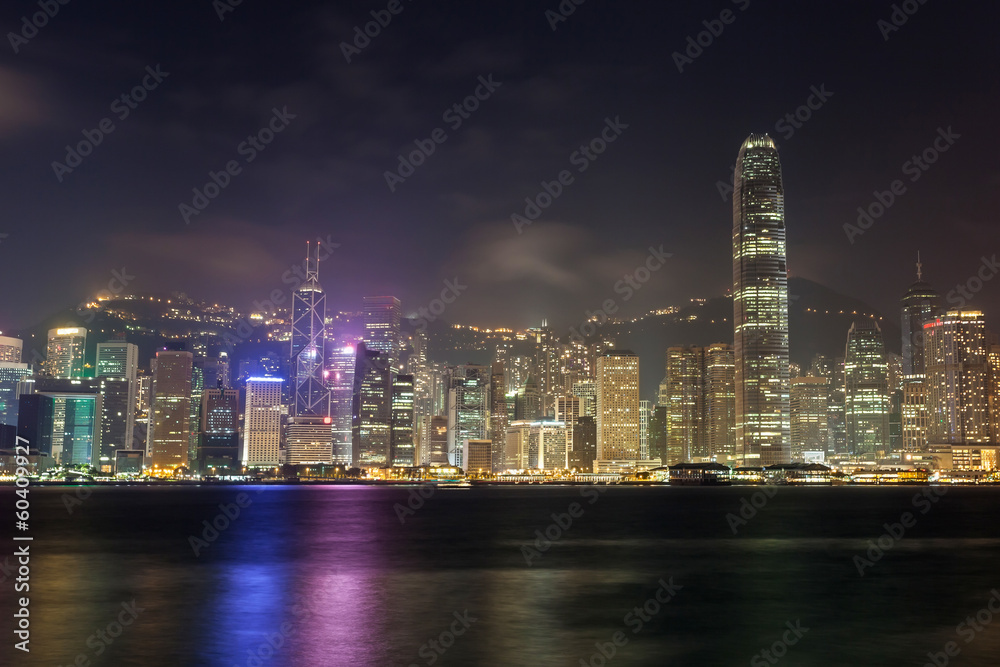 Naklejka premium Hong Kong city skyline