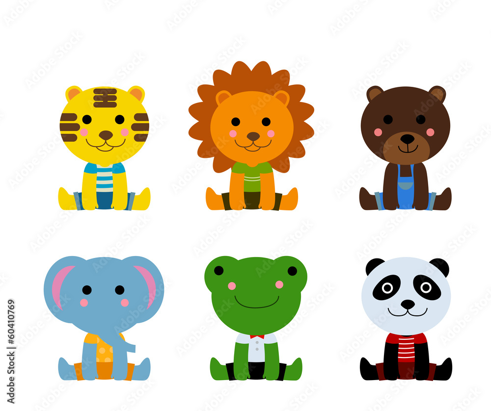Group of animals sitting Group of animals sitting