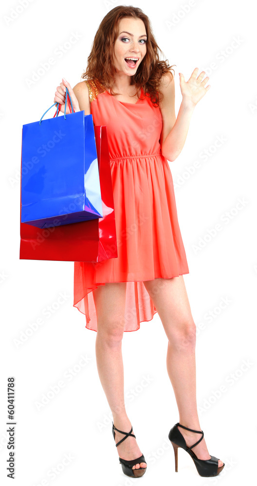 Beautiful young girl in dress isolated on white Beautiful young girl in dress isolated on white