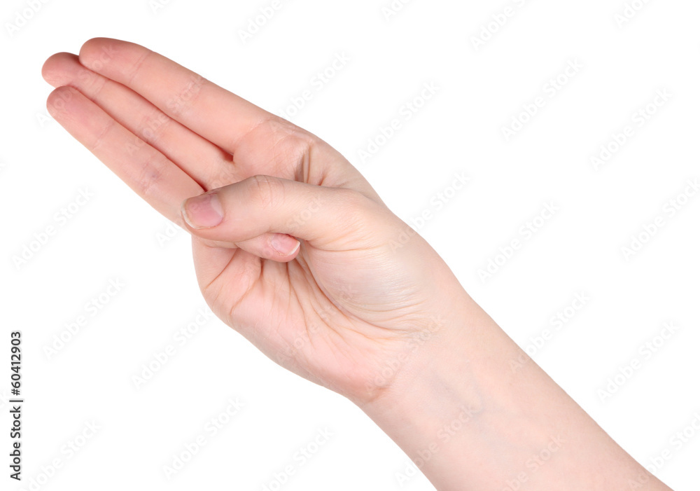 Hand yoga gesture isolated on white Hand yoga gesture isolated on white