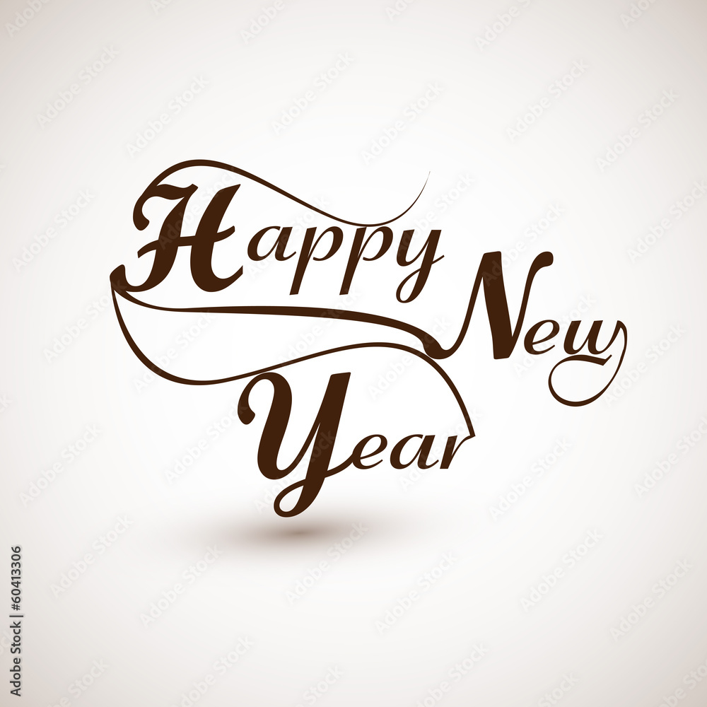 Beautiful calligraphic text design for happy new year illustrati