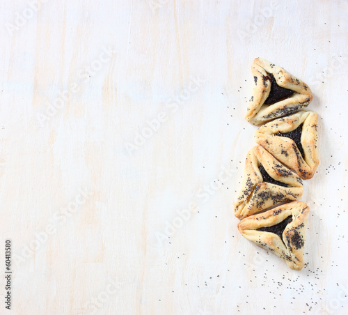 Hamantaschen cookies or hamans ears for Purim holiday celebratio