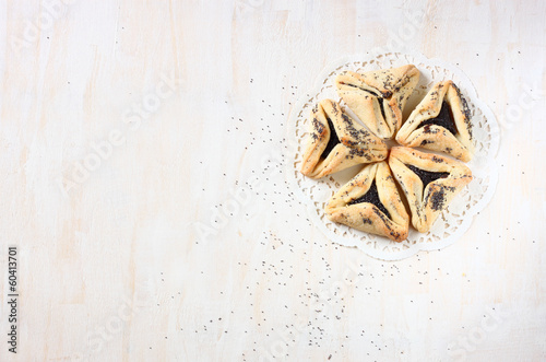 Hamantaschen cookies or hamans ears for Purim holiday celebratio © tomertu