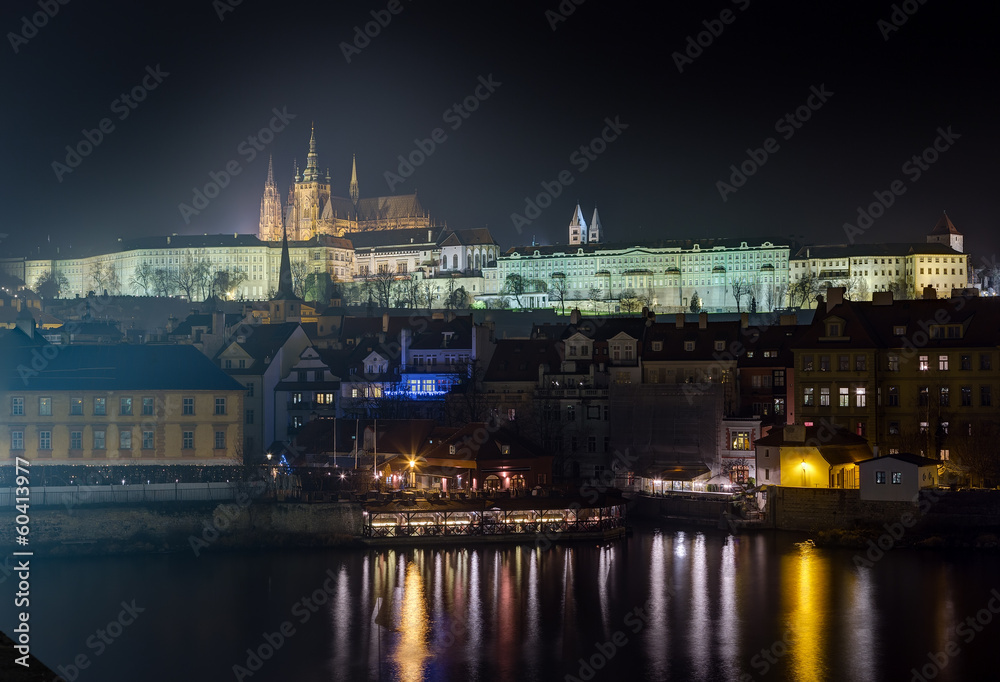 Prague castle at night, Czech Republic
