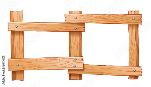 A fence made of wood