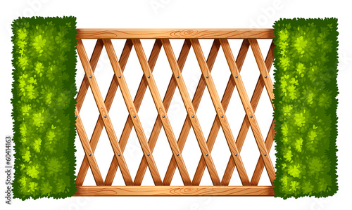 A fence with plants