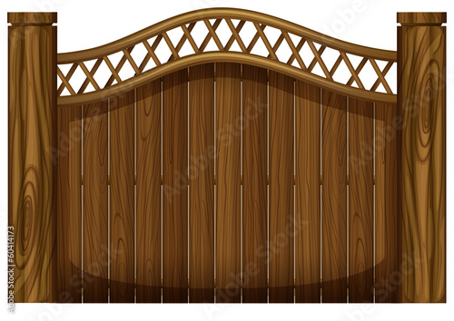 A tall wooden gate