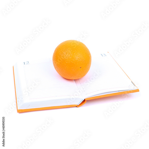 Orange on the diary