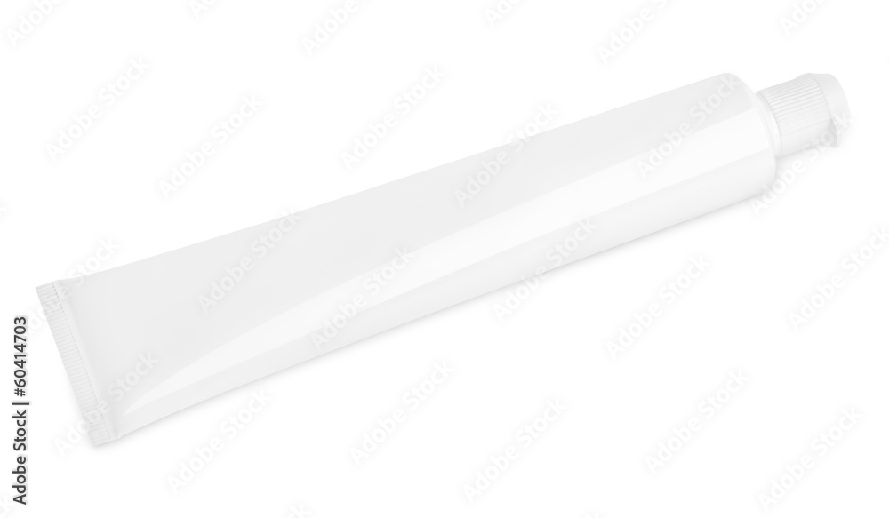 Tube of toothpaste isolated on white with clipping path