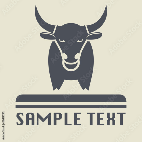 Bull icon or sign, vector illustration