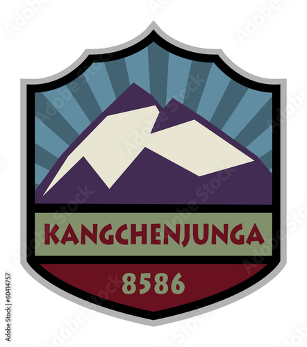 Mountain expedition sign, vector illustration