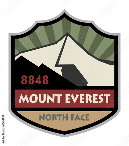 Mountain expedition sign, vector illustration