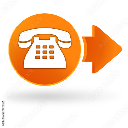 téléphone sur symbole web orange