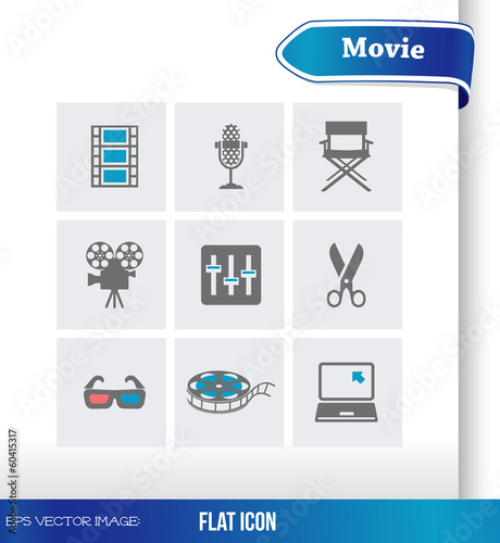 eps Vector image:Flat icon Movie