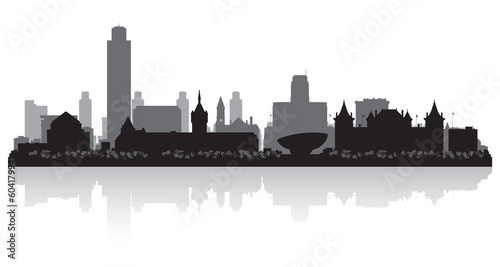 Albany New York city skyline silhouette photo